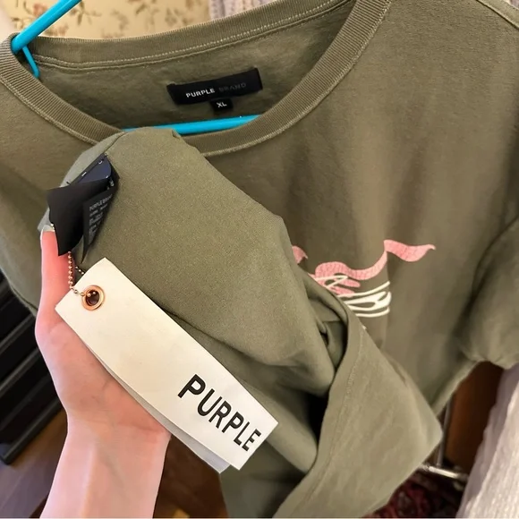 NWT Purple Brand Double Trouble olive tshirt sz XL - Picture 3 of 7